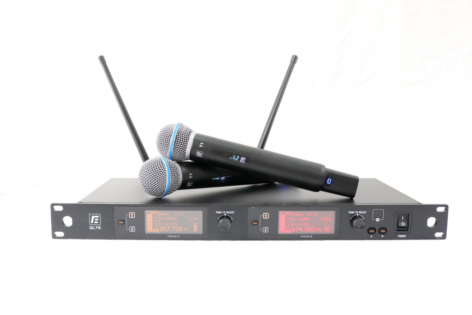 RFIntell QL7R/T1-B 720,500-754,000 МГц 2-канальная радиосистема с 2-мя ручными микрофонами в Сызрани